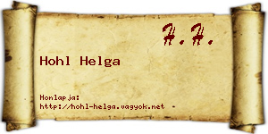 Hohl Helga névjegykártya